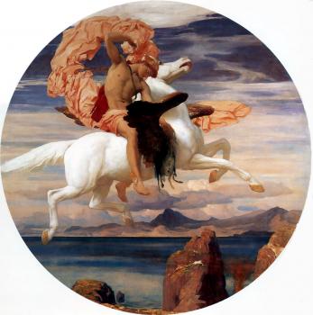 Lord Frederick Leighton : Perseus on Pegasus Hastening to the Rescue of Andromeda